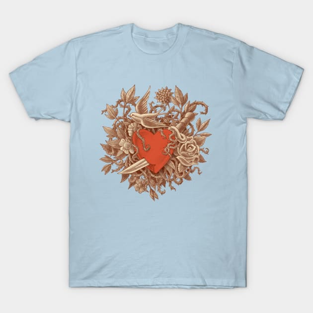 Heart of Thorns T-Shirt by Terry Fan